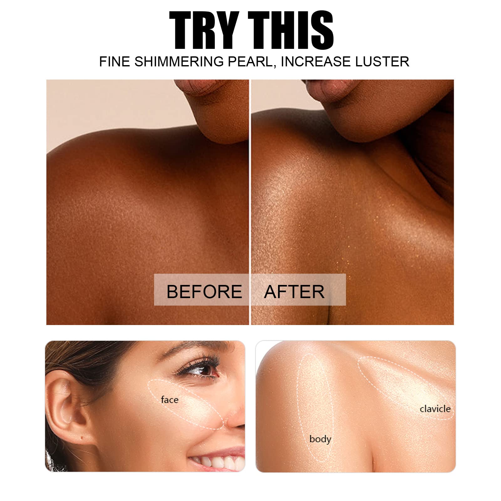 Glow Body Shimmer Oil - Golden Highlighting Makeup for All Skin Types | Natural Radiance & Shine | Perfect for Parties, Beach Days & Special Occasions