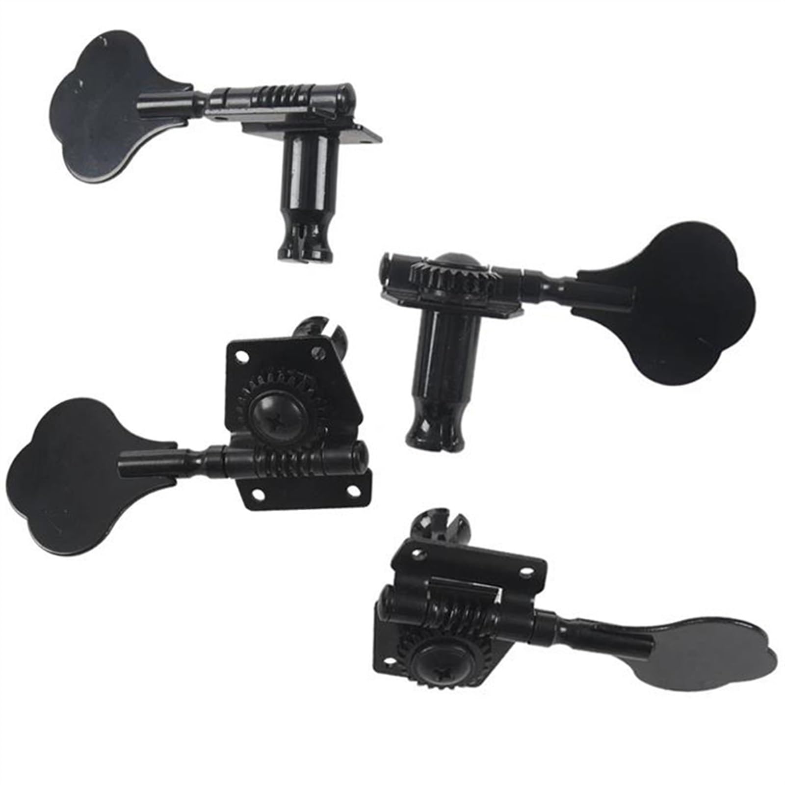 OUSIKA 4-Pack Guitar Tuning Pegs, Electric Bass Tuning Pegs, Open Gear Headstock Parts, String Tuner Peg Set - Perfect for Guitar & Bass Maintenance, Repair, and Upgrades