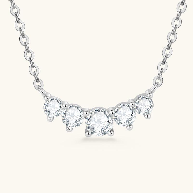 Sweet Smile Premium Moissanite Pendant Necklace for Women - 925 Sterling Silver Dainty Jewelry Gift for Anniversary, Valentine's Day & Special Occasions