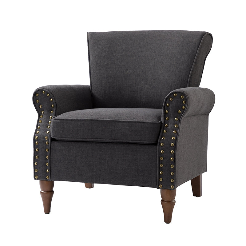 Hypanis Upholstered Armchair with Solid Wood Legs - Modern Living Room Accent Chair for Home, Office & Reading Nook - Comfortable Lounge Chair for Relaxing & Decor