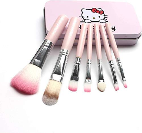 TYA 7-Piece Pink Makeup Brush Set with Kit - Perfect for Women & Girls Beauty Routine