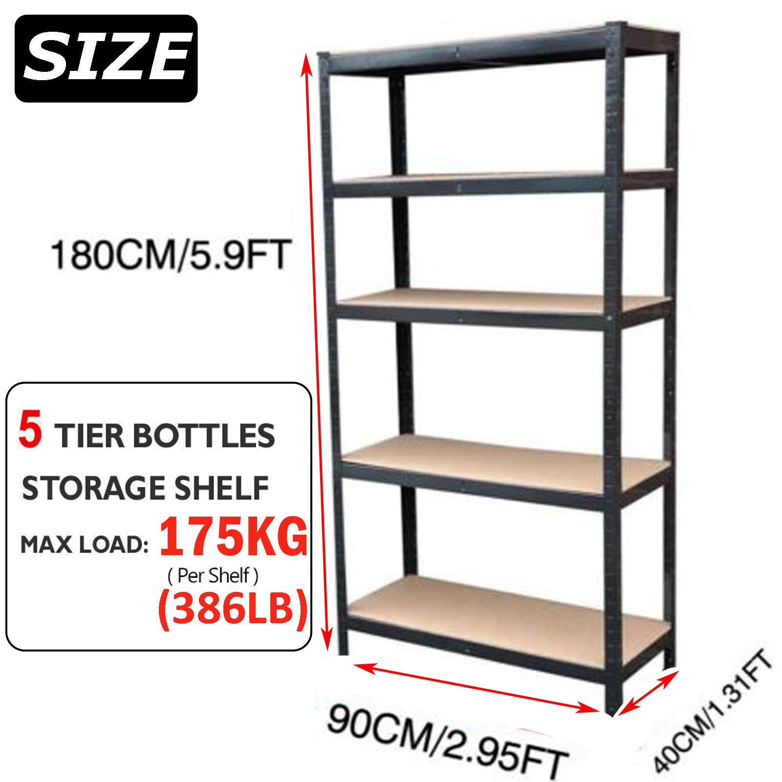 5-Tier Heavy Duty Metal Shelving Unit - 70
