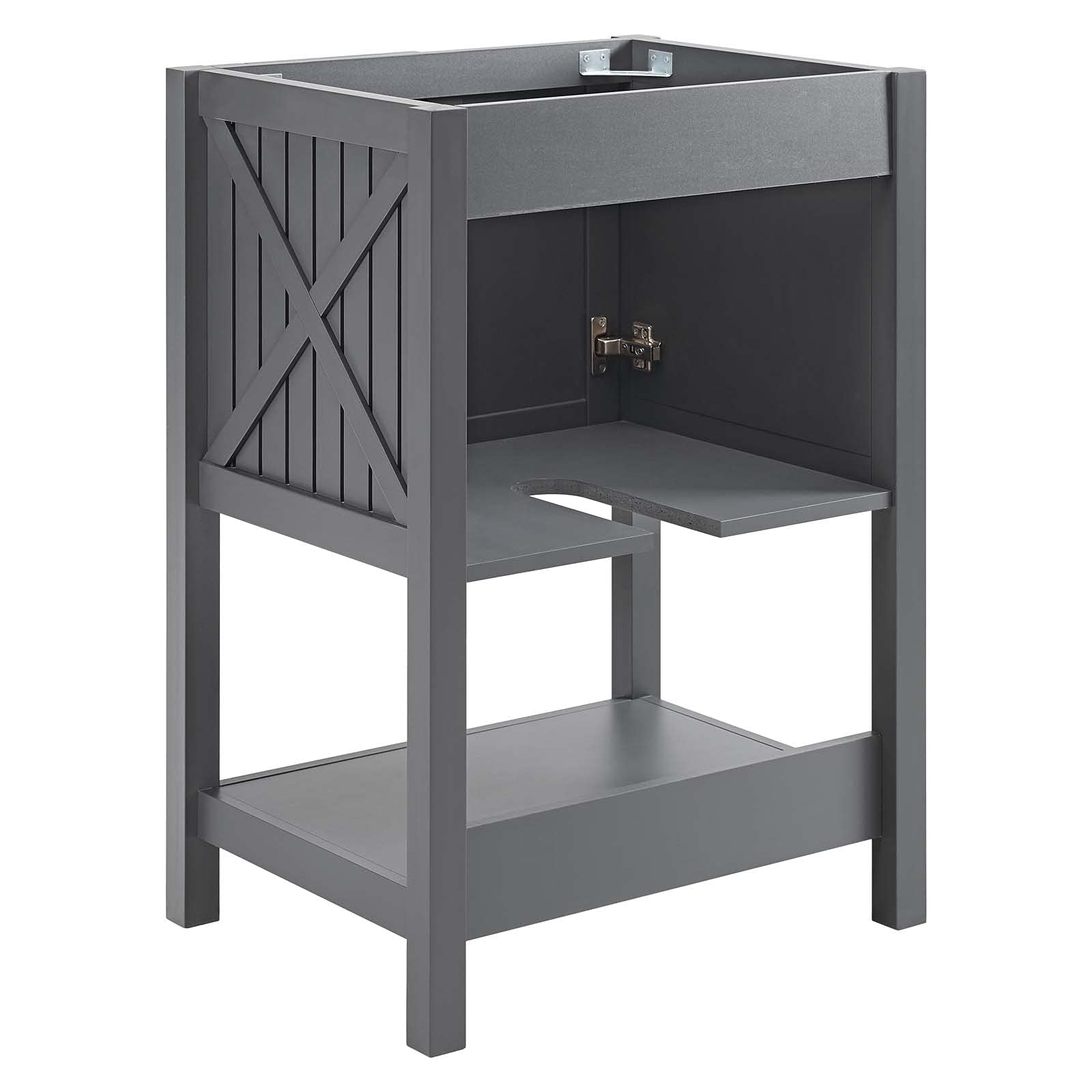 Modern Grey Wood Vanity Cabinet for Bathroom - Hotel & Bedroom Contemporary Design (Sink Not Included) - Perfect for Bathroom Storage & Home Décor