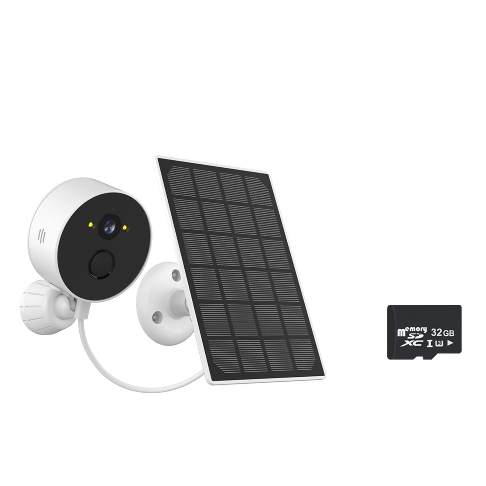 SilteD Solar Security Camera Outdoor - 1080P HD WiFi Wireless Surveillance Camera with Built-in Battery & 32GB Storage - Weatherproof Solar-Powered Bullet Camera for Home, Baby Monitor, and Property Security - Ideal for Backyard, Front Door, and Indoor/Outdoor Use