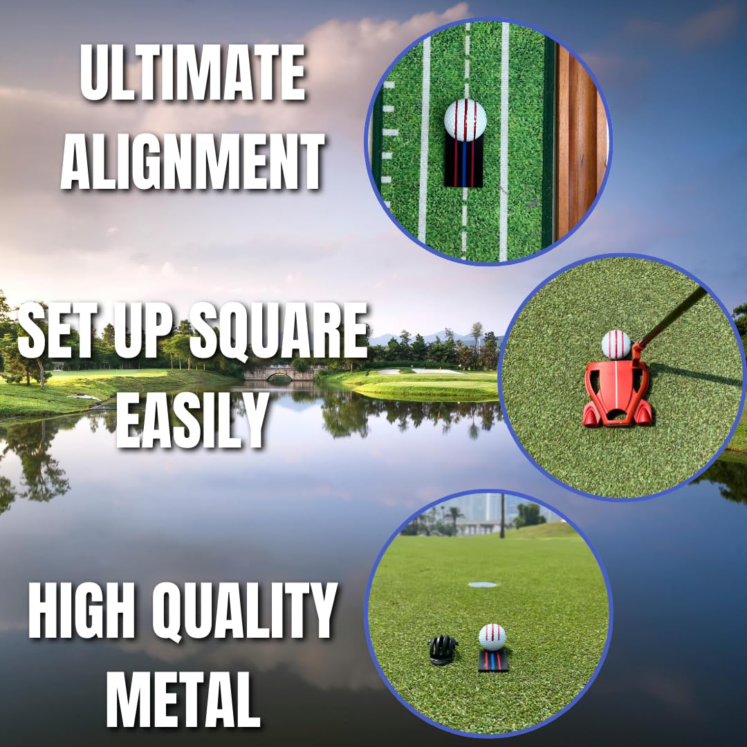 Premium Golf Ball Alignment Tool & Marker Kit - Golf Ball Stencil, Line Marker & Liner for Perfect Putting Alignment | Ideal for Practice, Tournaments & Golf Training Accessories