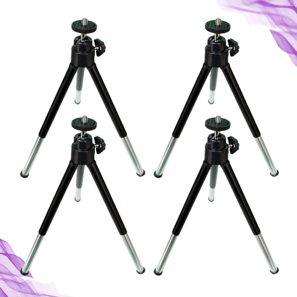 4-Pack Adjustable Phone Tripod Stand - Telescopic Mobile Phone Holder for iPhone, Samsung & Smartphones - Perfect for Live Streaming, Vlogging, Selfies & Video Calls - Desktop & Travel Use