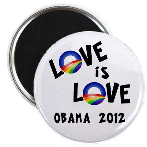 Obama Supports Same-Sex Marriage Love is Love LGBT Rainbow 2.25 Inch Refrigerator Magnet - Perfect for Pride Month Decor, LGBTQ+ Ally Gifts & Kitchen Accessories