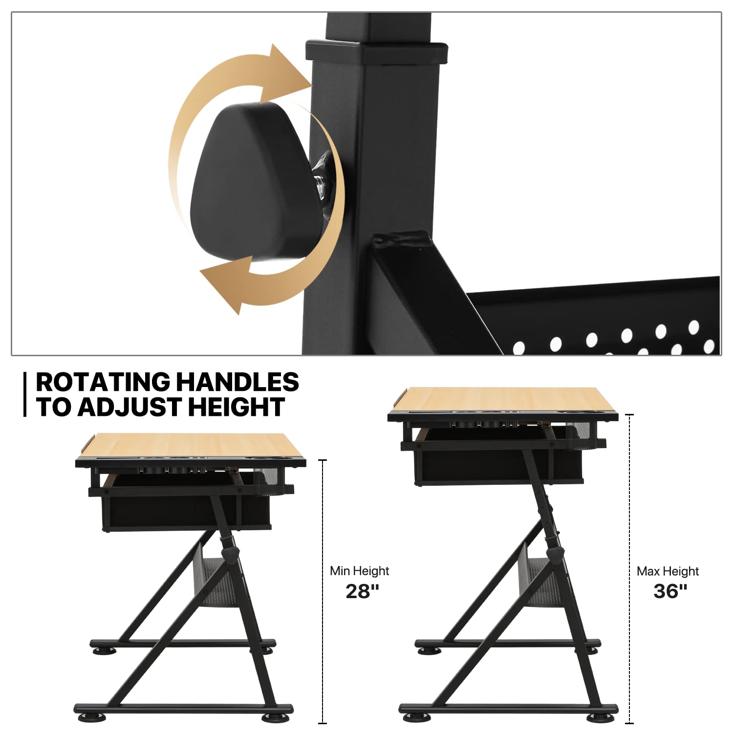 MoNiBloom Adjustable Drafting Table & Stool Set with Storage - Versatile Art Desk & Craft Center for Artists, Students & Hobbyists | Perfect for Home Studio, Office & Classroom Use