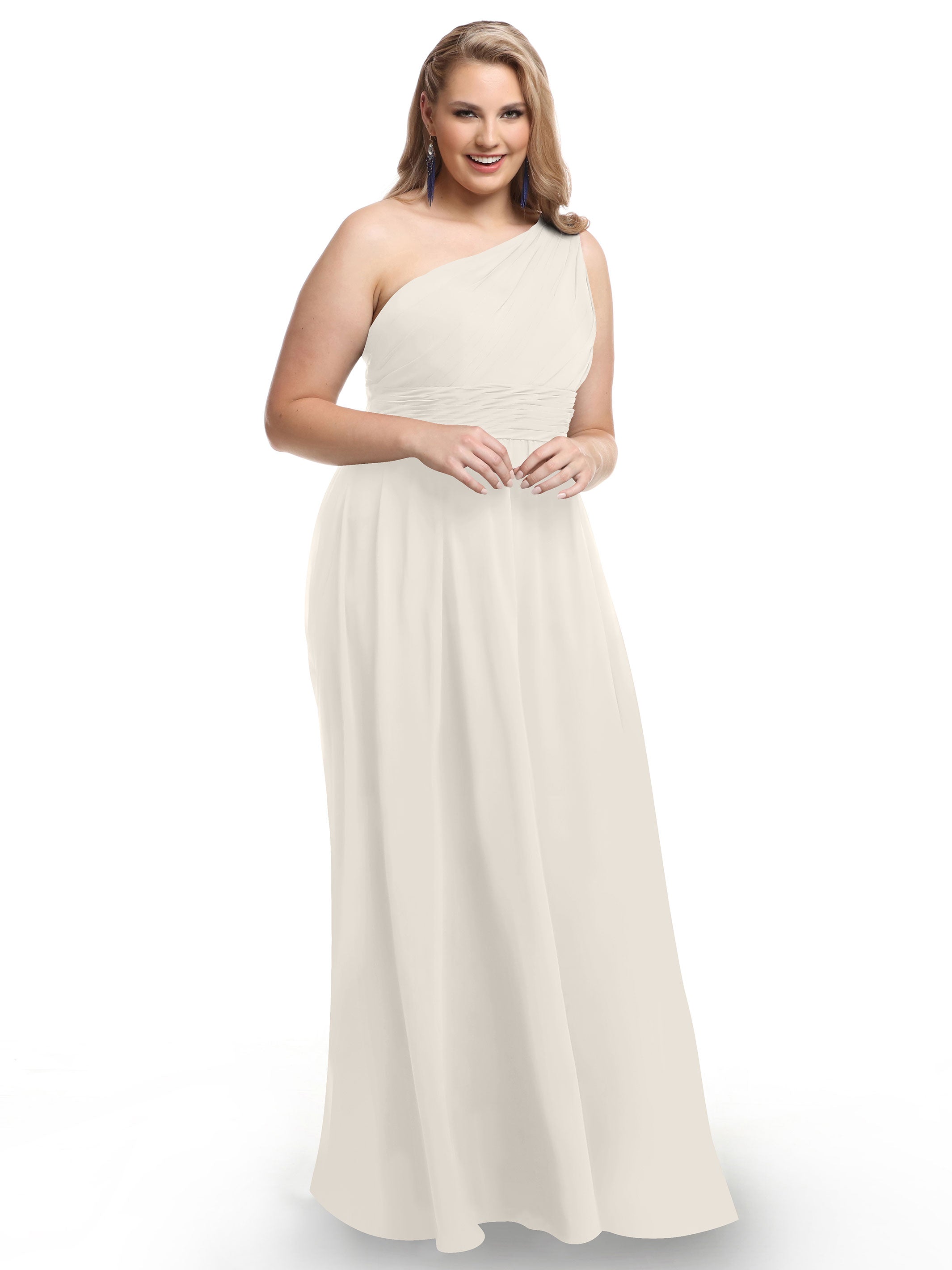 Elegant One Shoulder A-Line Chiffon Bridesmaid Dress with Ruching - Perfect for Weddings, Formal Events & Special Occasions (Style #80047)