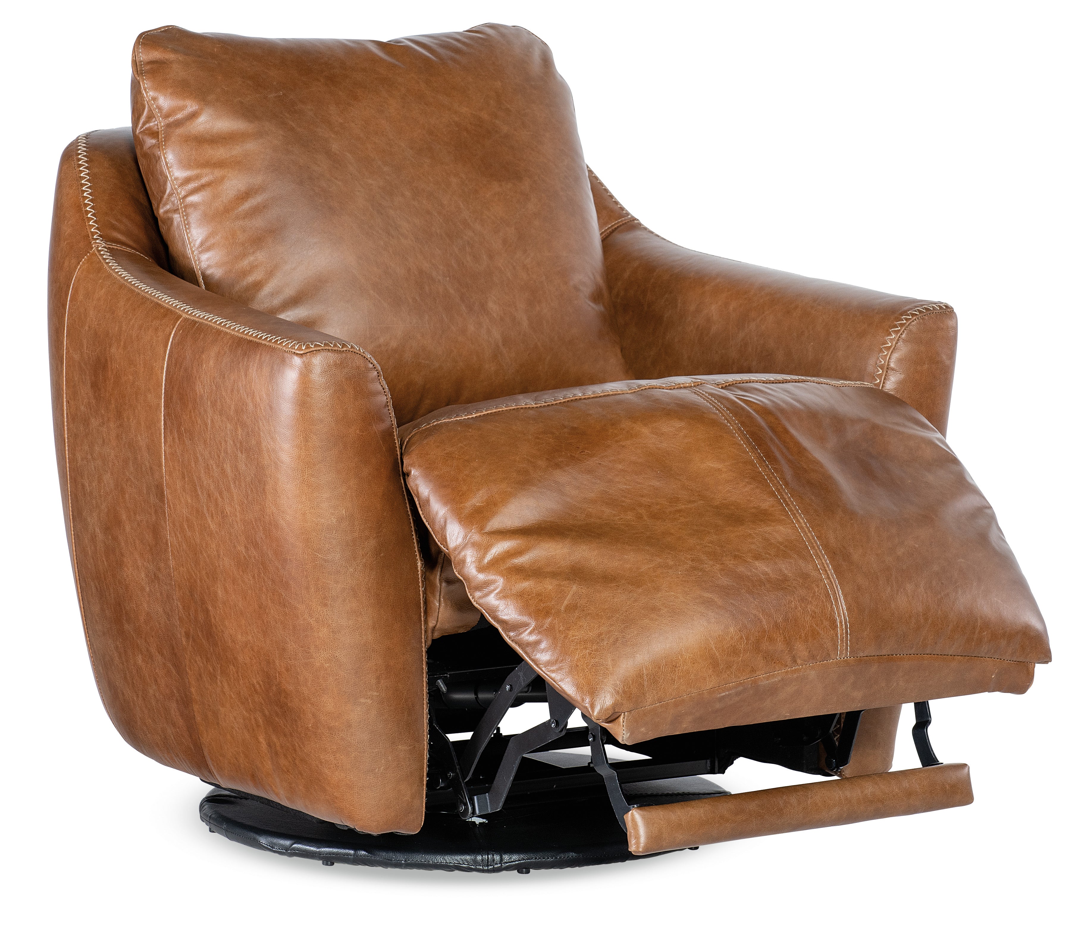 Beau Swivel Recliner Chair with Power Footrest - Comfortable Electric Massage Recliner for Living Room, Home Theater, and Office Relaxation