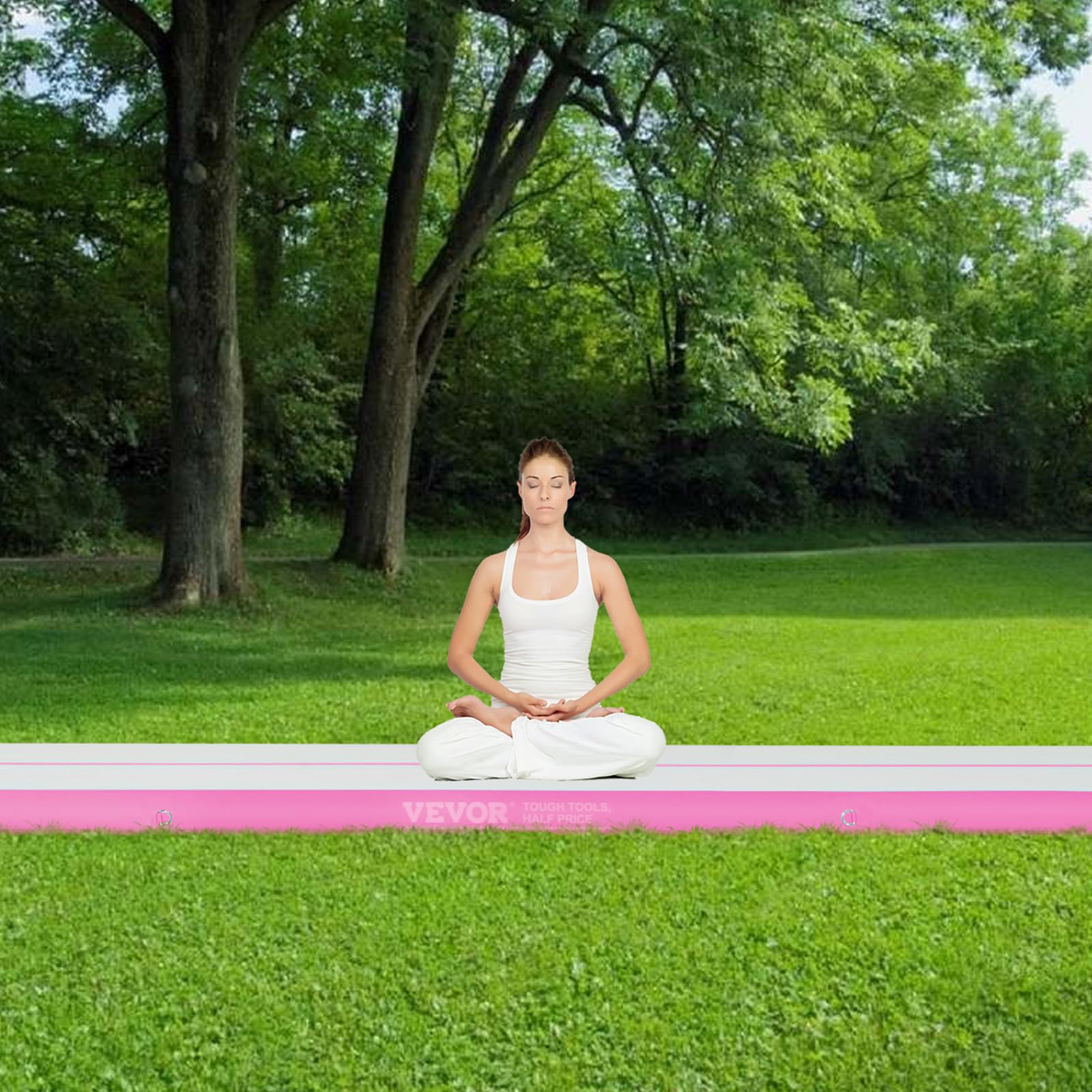 VEVOR Inflatable Gymnastics Air Mat with Electric Pump - Portable Training Mat for Home, Gym, Yoga, Cheerleading - Perfect for Beach, Park & Water Activities | Great for Kids Play, Fitness Training & Outdoor Fun