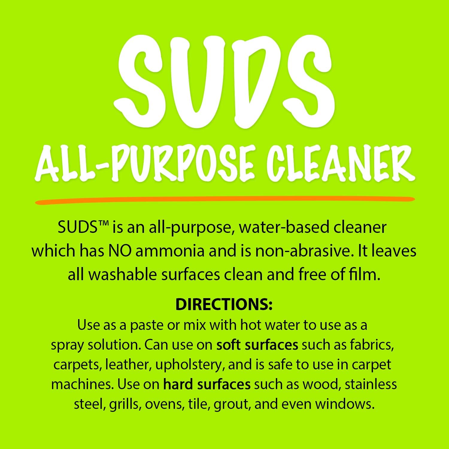 Suds All Purpose Cleaner - Multi-Surface Cleaning Spray for Kitchen, Bathroom, Floors & More | Safe & Effective Degreaser & Stain Remover | Fresh Scent, Non-Toxic Formula