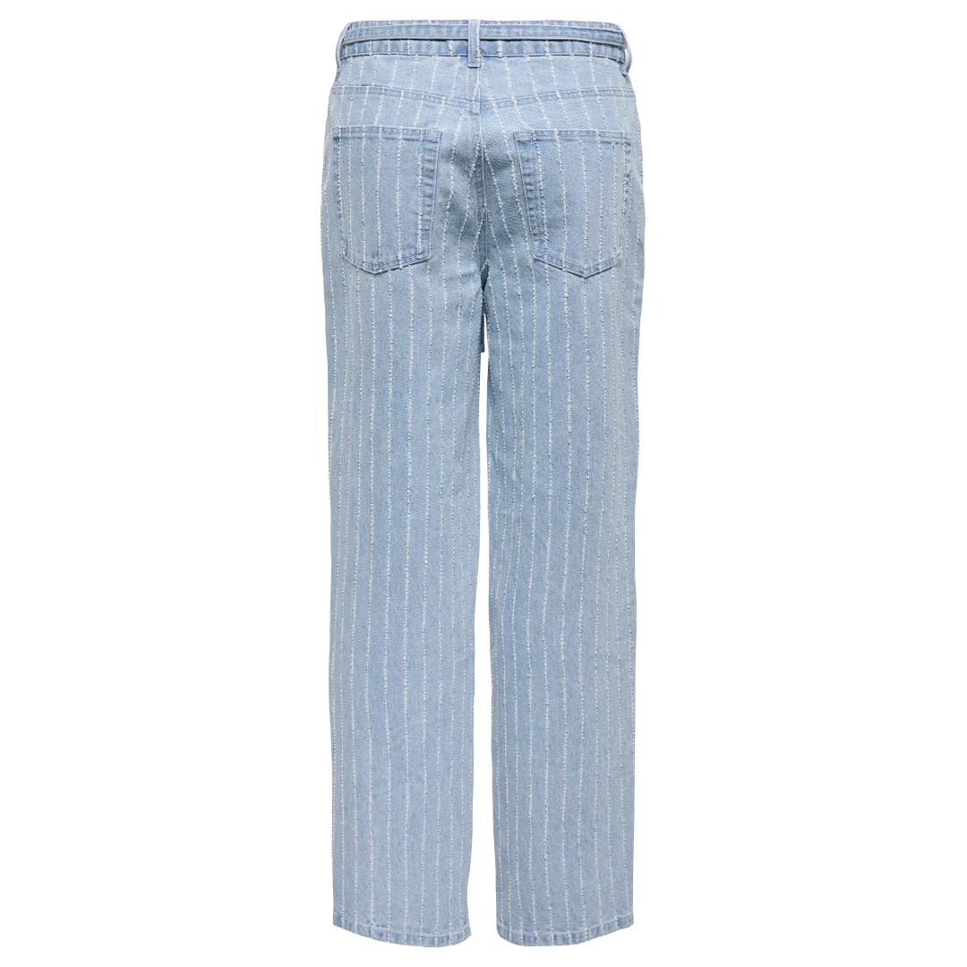Gianna Striped Denim Pants for Women - High Waist Skinny Jeans with Stretch, Comfortable & Trendy Casual Wear - Perfect for Everyday Outfits, Office & Weekend Outings