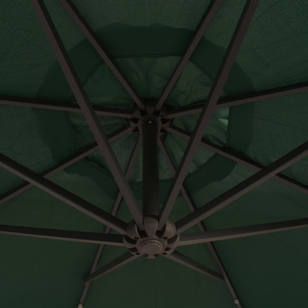 LED Hanging Patio Umbrella with Metal Pole - 118.1