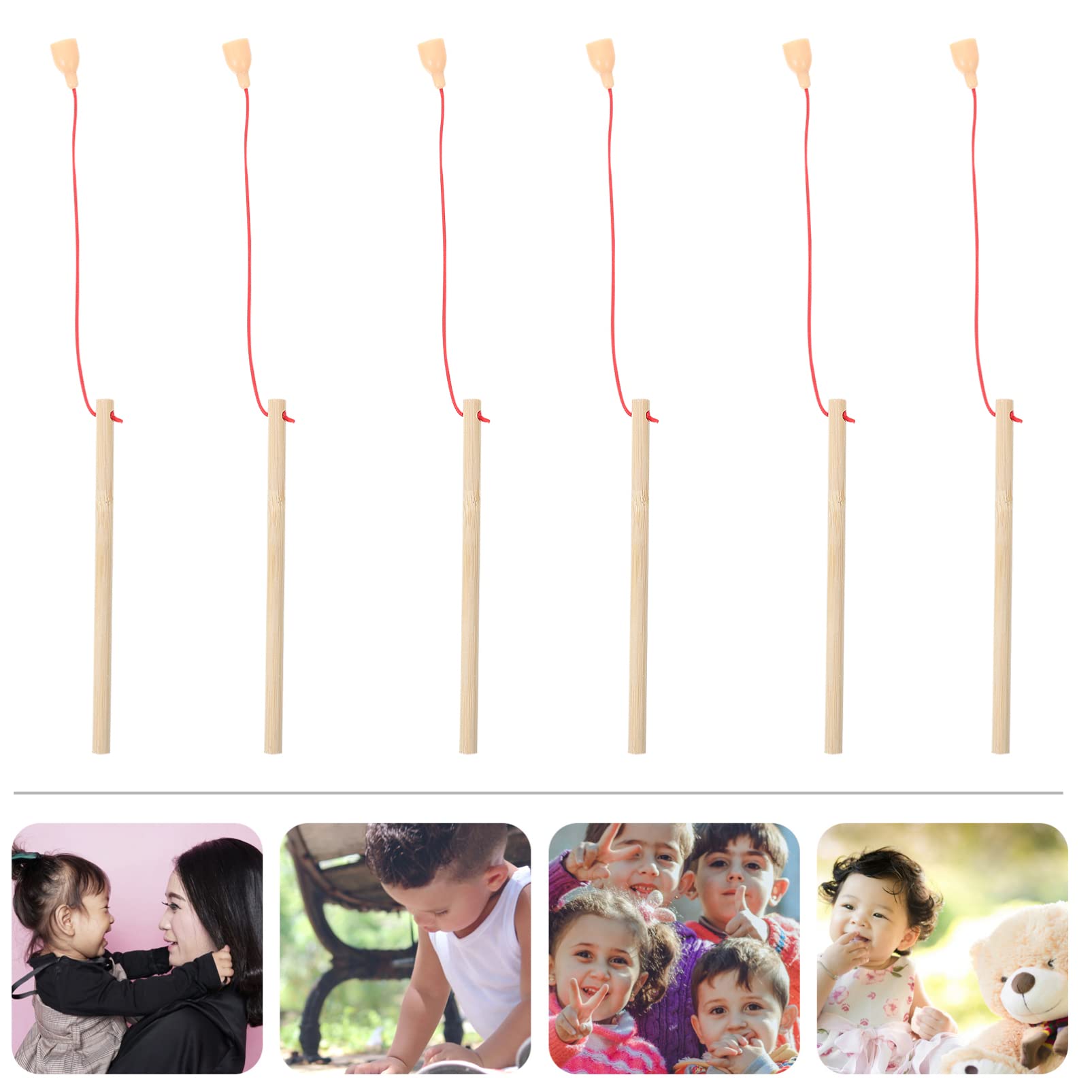 Kisangel 6pcs Wooden Magnetic Fishing Game Set - Kids Educational Toy with Fishing Rods & Magnets for Toddlers - Fun Indoor/Outdoor Activity for Birthday Parties & Family Game Nights