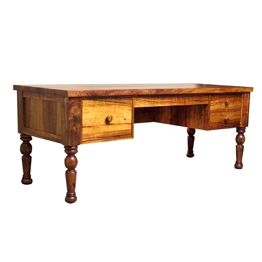Plantation Desk - Solid Wood Home Office Desk with Drawers | Perfect for Remote Work, Study & Writing