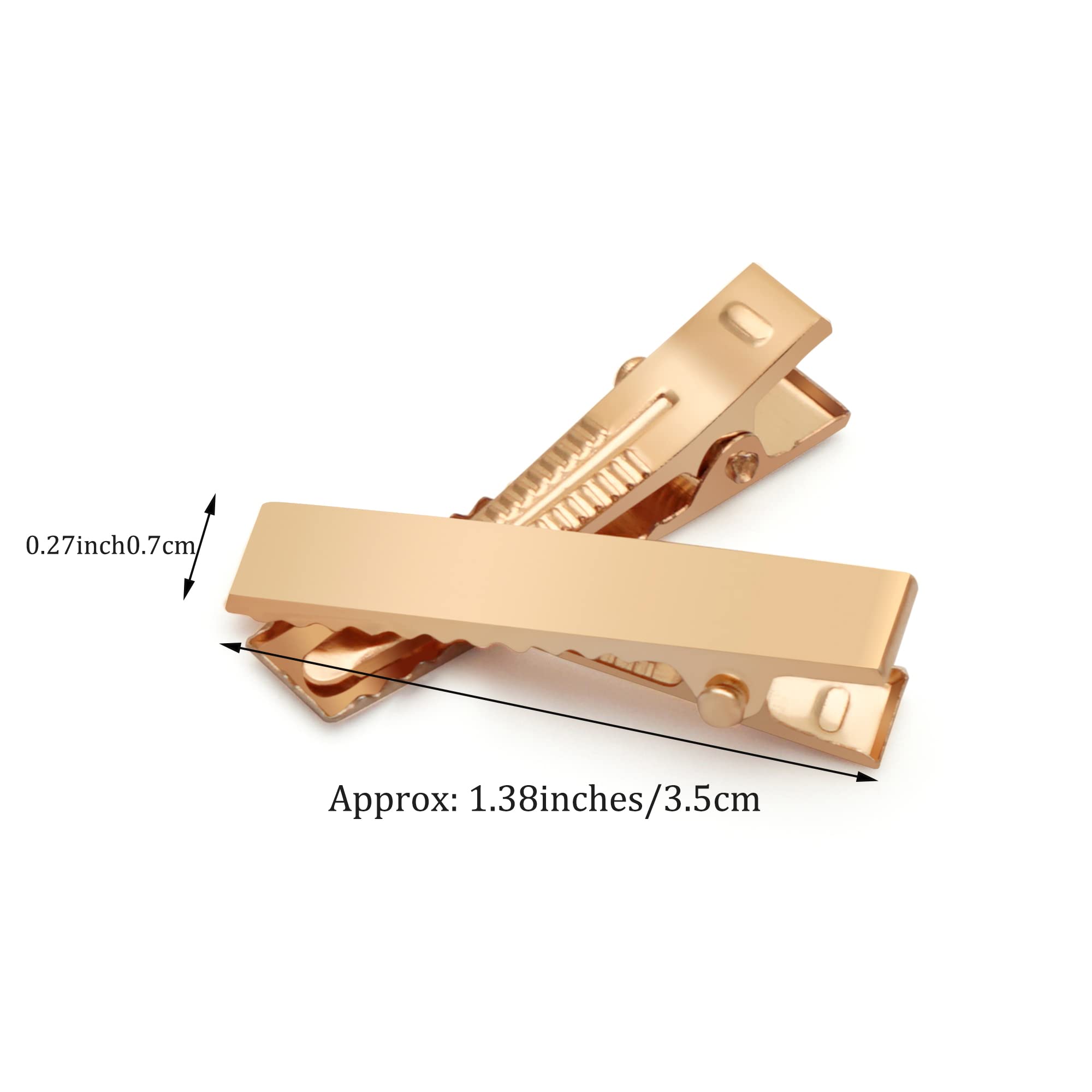 50 Pcs 3.5cm Gold Alligator Hair Clips for DIY Crafts, Hair Styling, Makeup & Accessories - Perfect for Bridal, Cosplay, Salon & Fashion Styling
