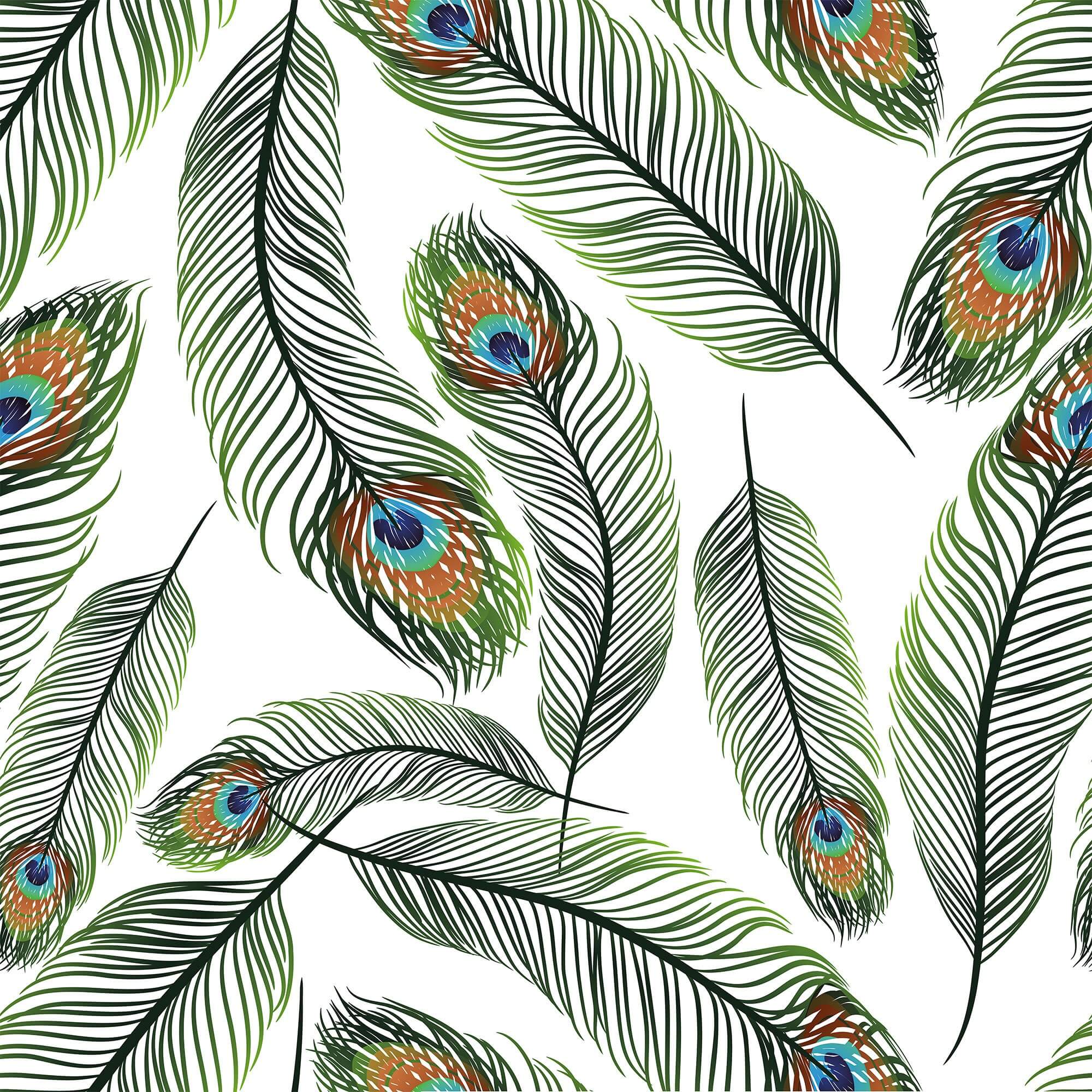 White & Turquoise Bird Animal Peel and Stick Removable Wallpaper - Self-Adhesive Decorative Wall Covering for Bedroom, Nursery, Living Room & Home Decor
