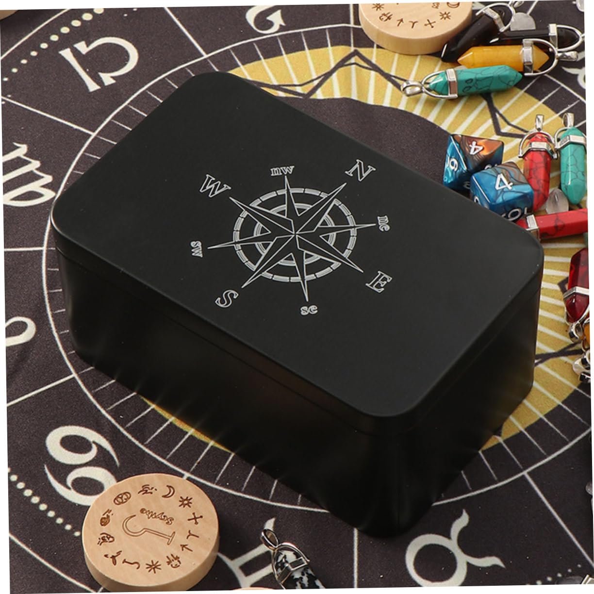 Parliky Tarot Card Case - Lockable Iron Card Holder with Large Capacity & Compact Size | Perfect for Organizing Tarot Cards, Jewelry, Necklaces & Travel Accessories | Ideal for Tarot Readers, Jewelry Storage & Travel Organization