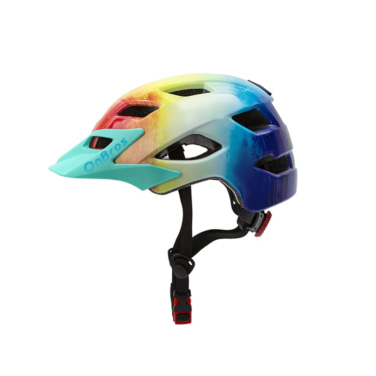 OnBros Kids Bike Helmet for Boys & Girls Ages 5-14 - Adjustable 50-57CM Lightweight Bicycle Helmet with Visor for Cycling, Skateboarding, Scooter & Mountain Biking - Perfect for School Commute & Outdoor Adventures