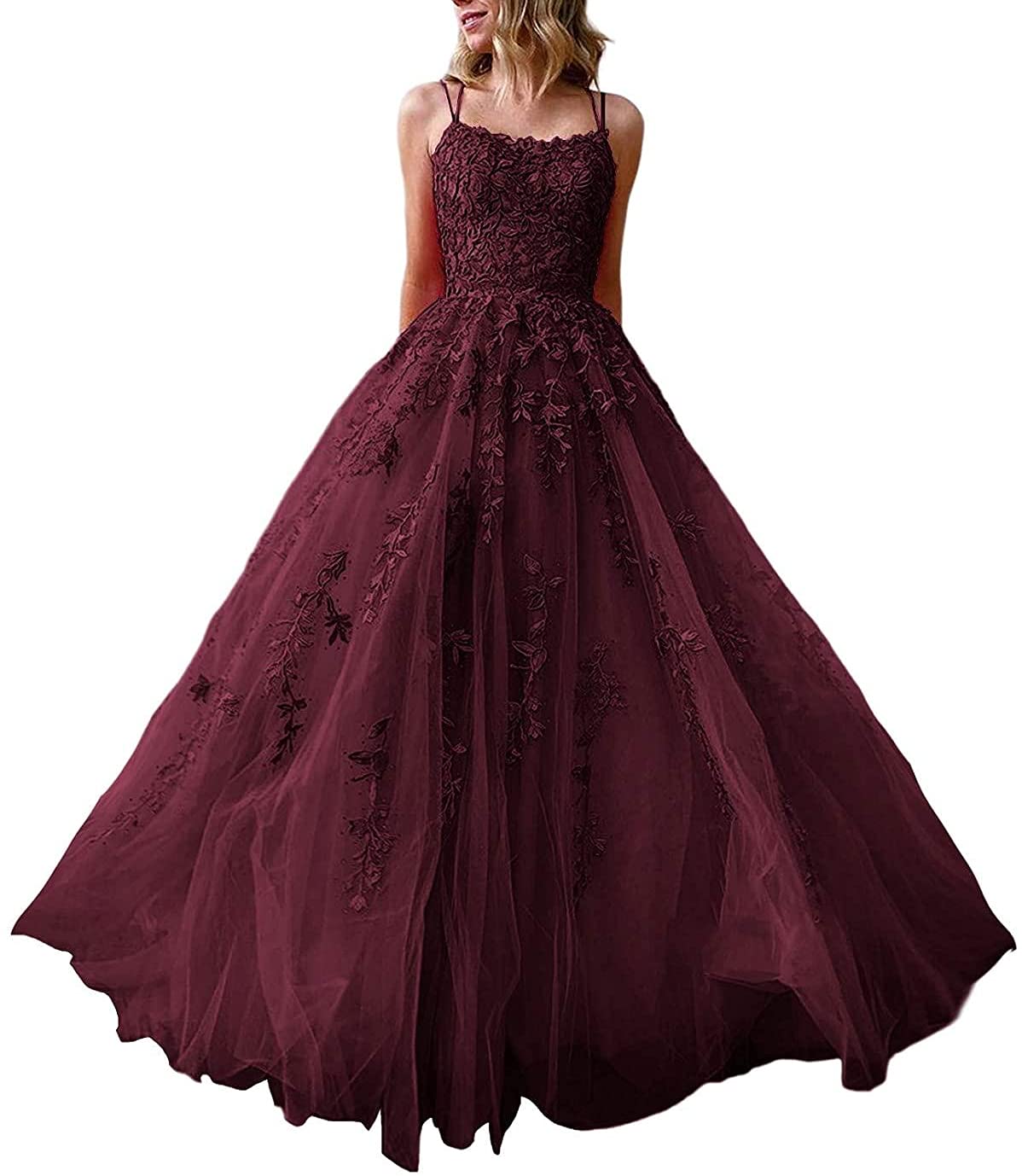 Elegant KAOSHAN Ball Gown Prom Dress - Lace & Tulle Spaghetti Strap Evening Formal Dresses for Women | Perfect for Prom, Homecoming, Wedding & Special Occasions