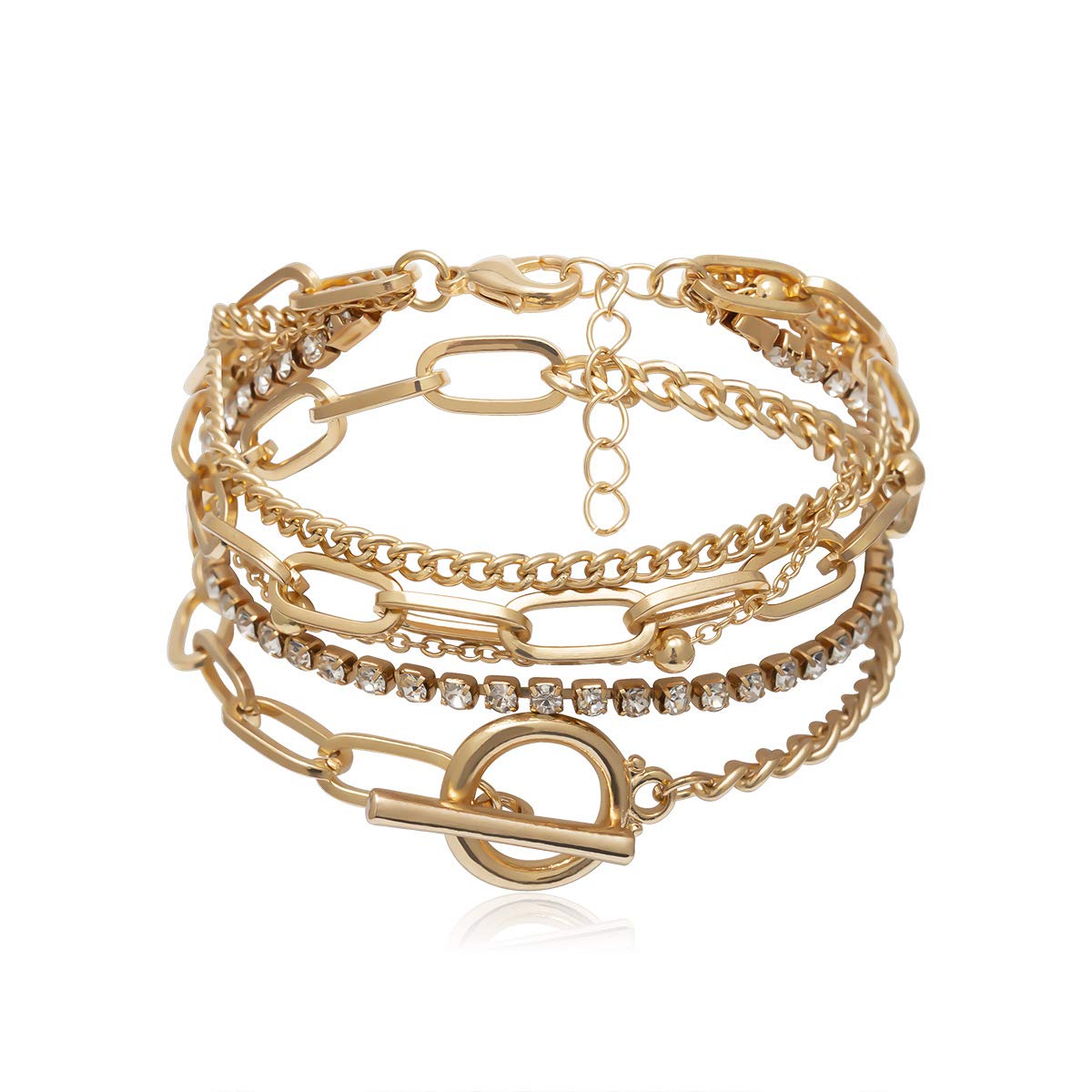 Elegant Gold Bracelets for Women - Dainty Boho Stackable Bracelet Set, Chunky Layered Link Bangles - Perfect for Everyday Wear, Gift Giving & Boho Fashion Accessories