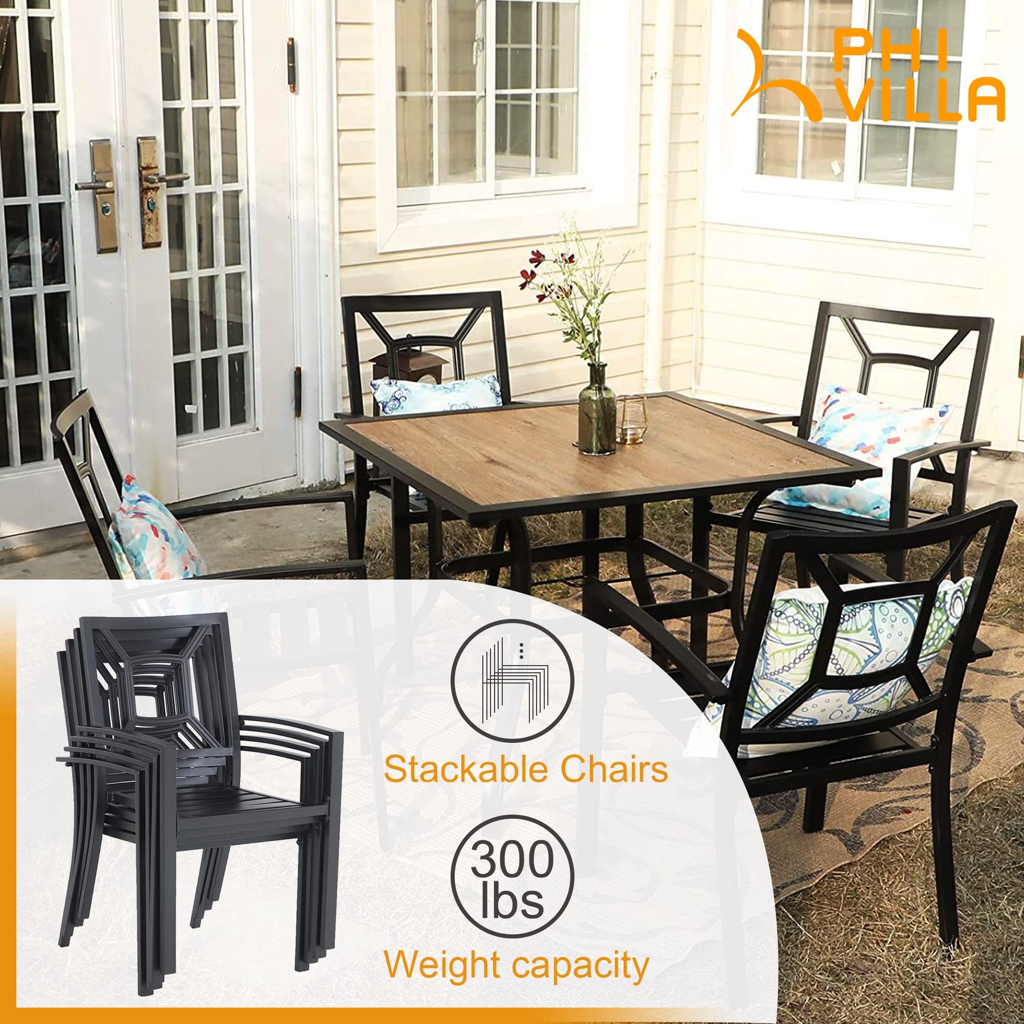 PHI VILLA 5-Piece Outdoor Dining Set - 37