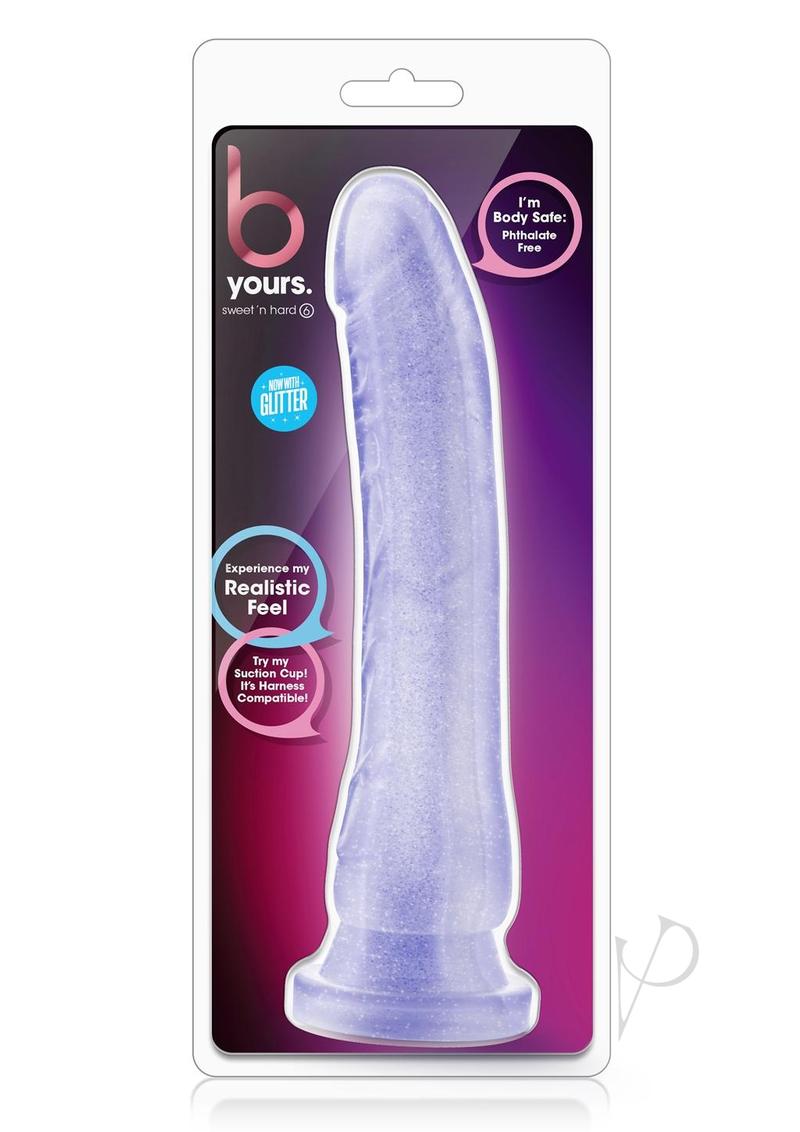 BYours Sweet N' Hard 6 Inch Realistic Dildo - 8.5 Inch Insertable Length, Purple Silicone Adult Toy for Solo Play & Couples Use - Perfect for Bedroom Fun & BDSM Exploration