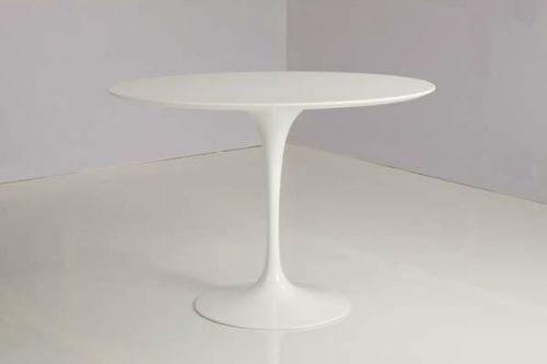 Eero Saarinen Tulip Table - 28 x 41 Inch Oval Dining Table | Mid-Century Modern Design for Dining Room, Kitchen & Office | White Marble Top with Aluminum Base