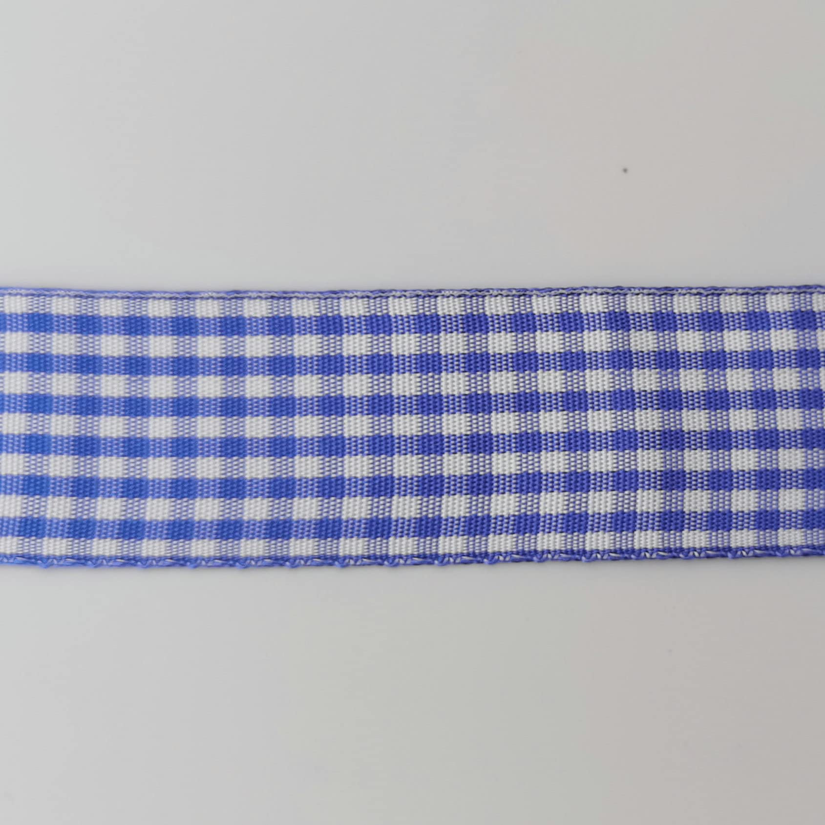 Blue and White Gingham Plaid Ribbon - 25 Yards per Roll, 1 Inch Wide, 100% Polyester - Perfect for Gift Wrapping, DIY Crafts, and Party Decorations