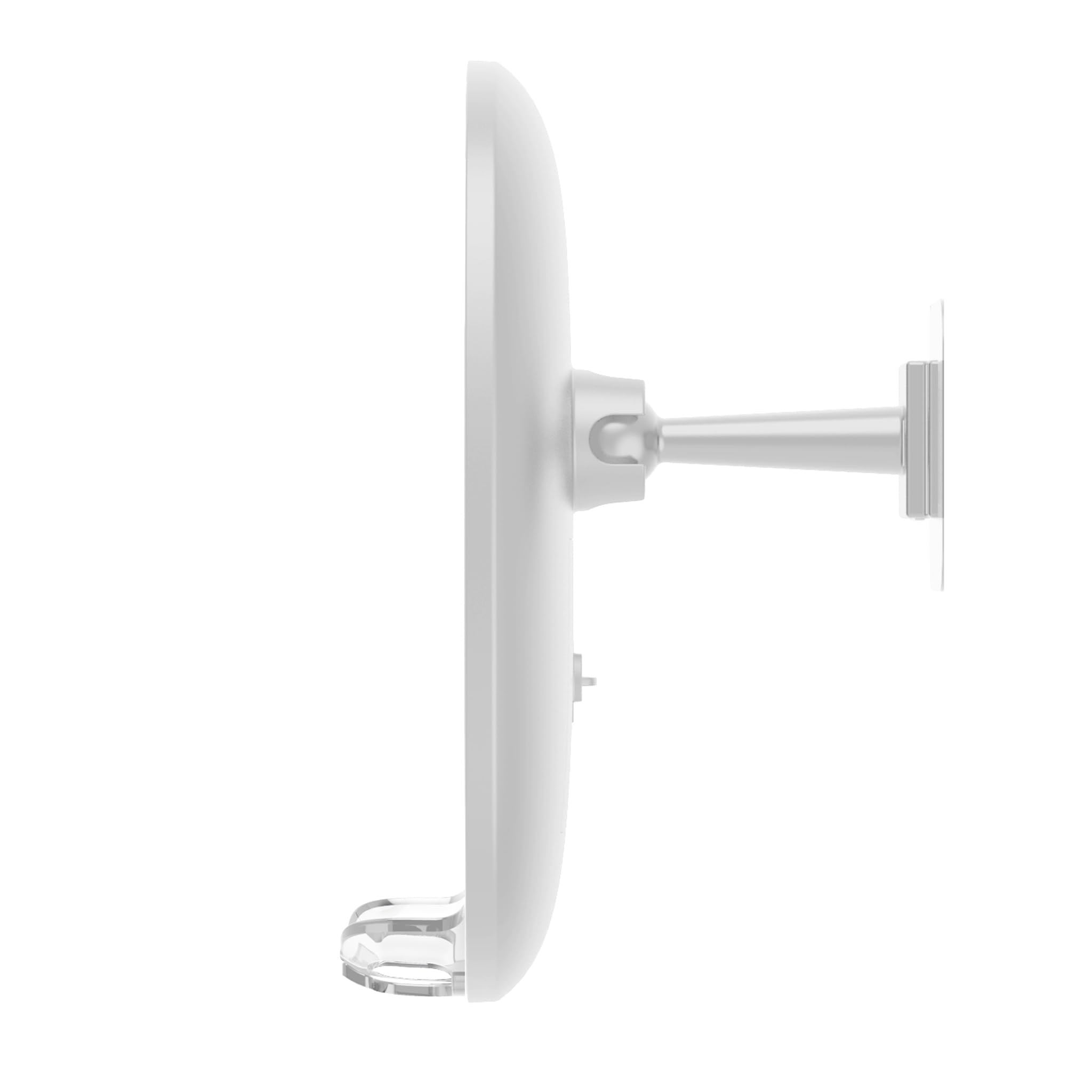 Fogless LED Shaving Mirror for Men - 360° Swivel Adjustable Travel Mirror with Razor Holder, Tri-Tone Lighting & Adhesive Base - Perfect for Bathroom, Gym Bag & Travel (White)