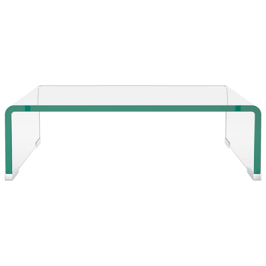 Modern Glass TV Stand with Storage - 15.7