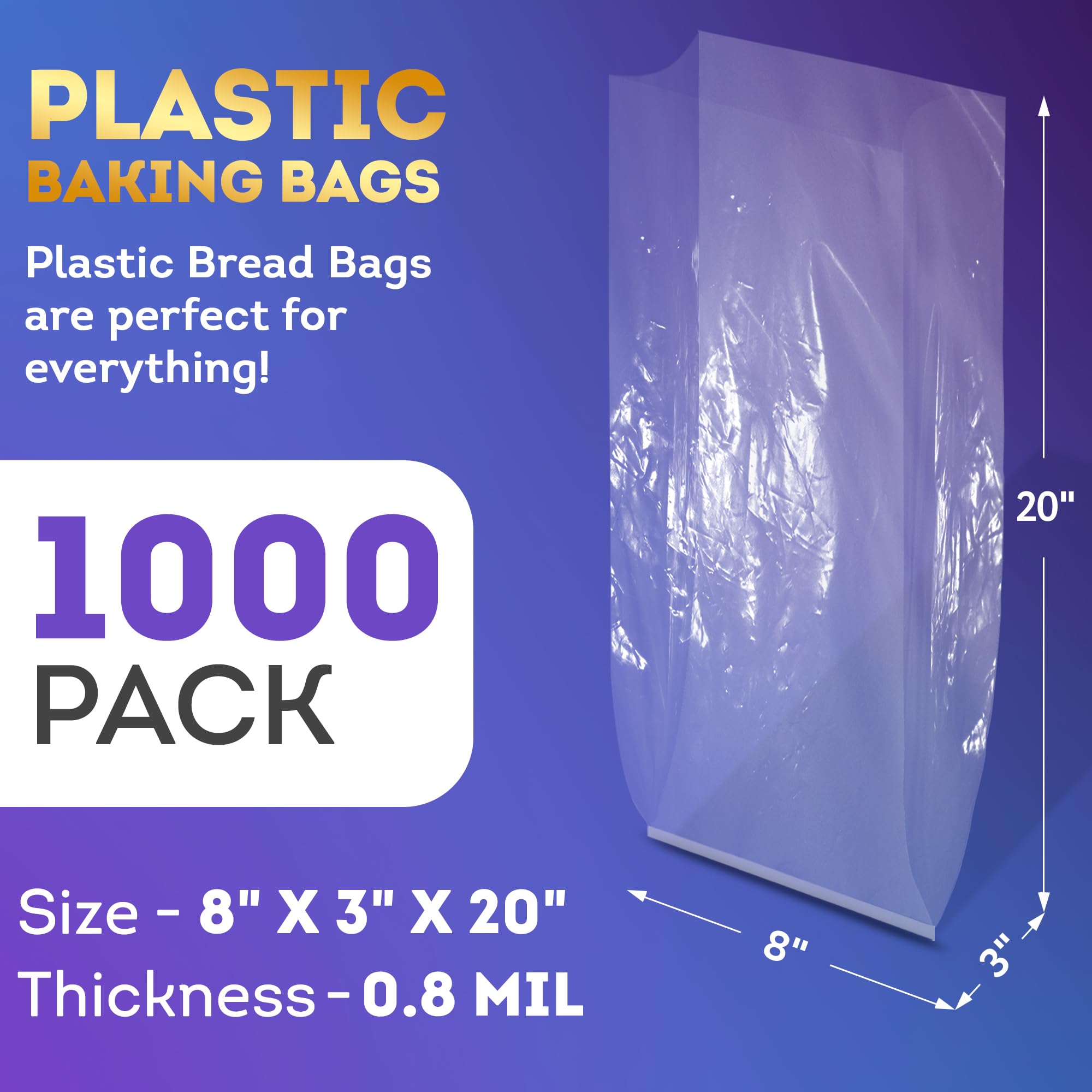 APQ Plastic Bread Bags for Homemade Bread - 8