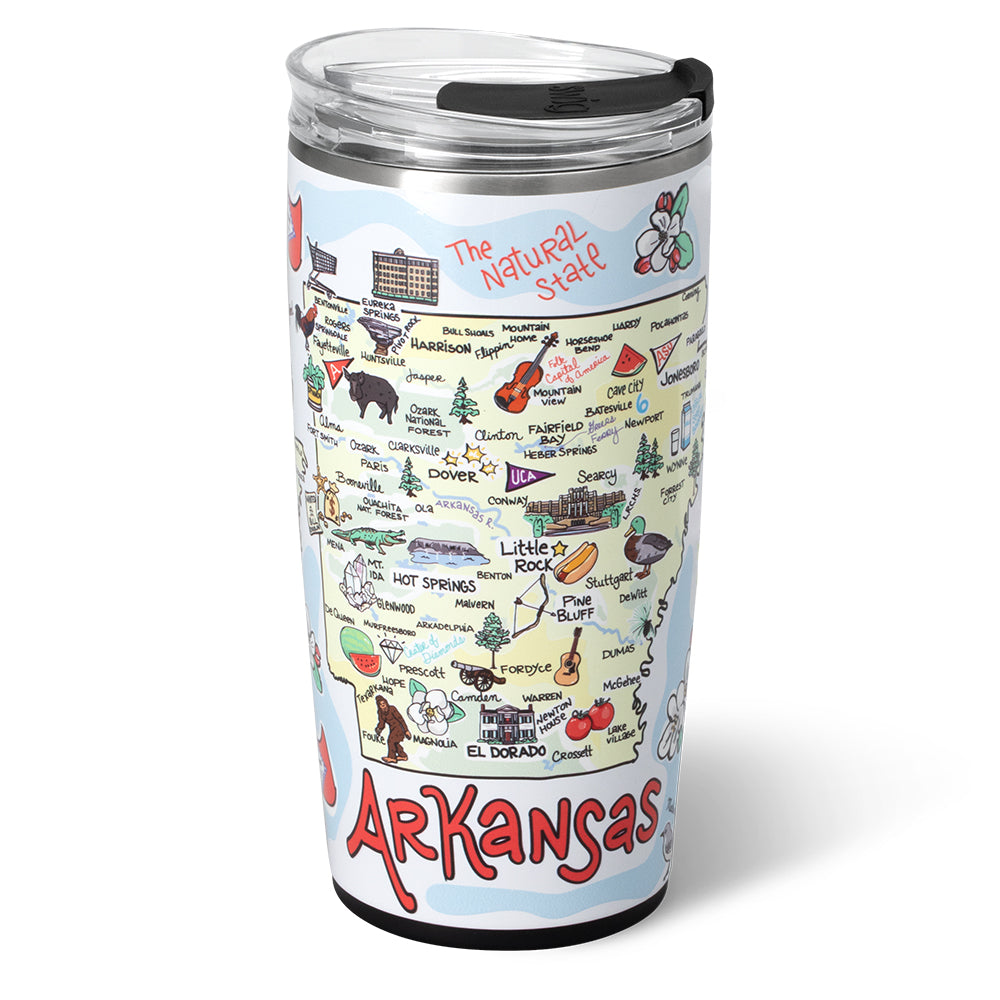 Premium 22oz Arkansas Tumbler - Insulated Stainless Steel Travel Mug for Coffee, Tea & Cold Drinks - Perfect for Camping, Office & Outdoor Adventures