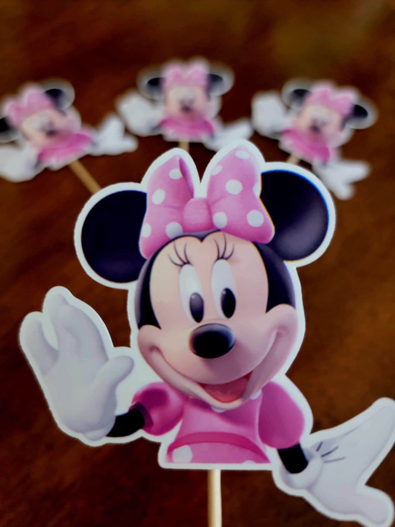 24-Piece Minnie Mouse Cupcake Toppers Set - Pink Birthday Party Decorations for Cupcakes, Cakes & Desserts - Perfect for Minnie Themed Birthday Parties, Baby Showers & Disney Celebrations