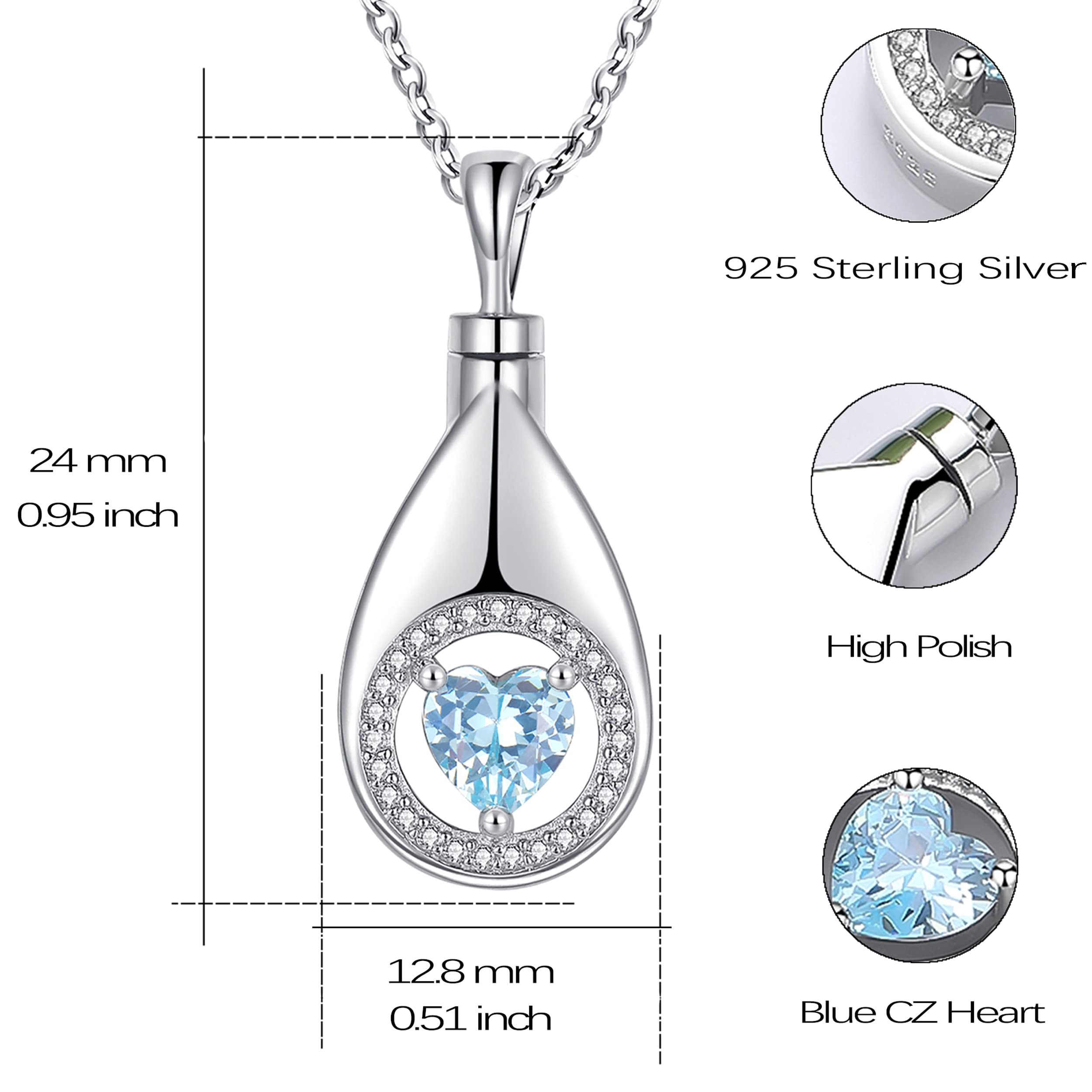 Sterling Silver Urn Necklace for Ashes - Cremation Memorial Jewelry for Women, Keepsake Pendant for Loved Ones | Thoughtful Sympathy Gift for Loss, Funeral & Remembrance Ceremonies
