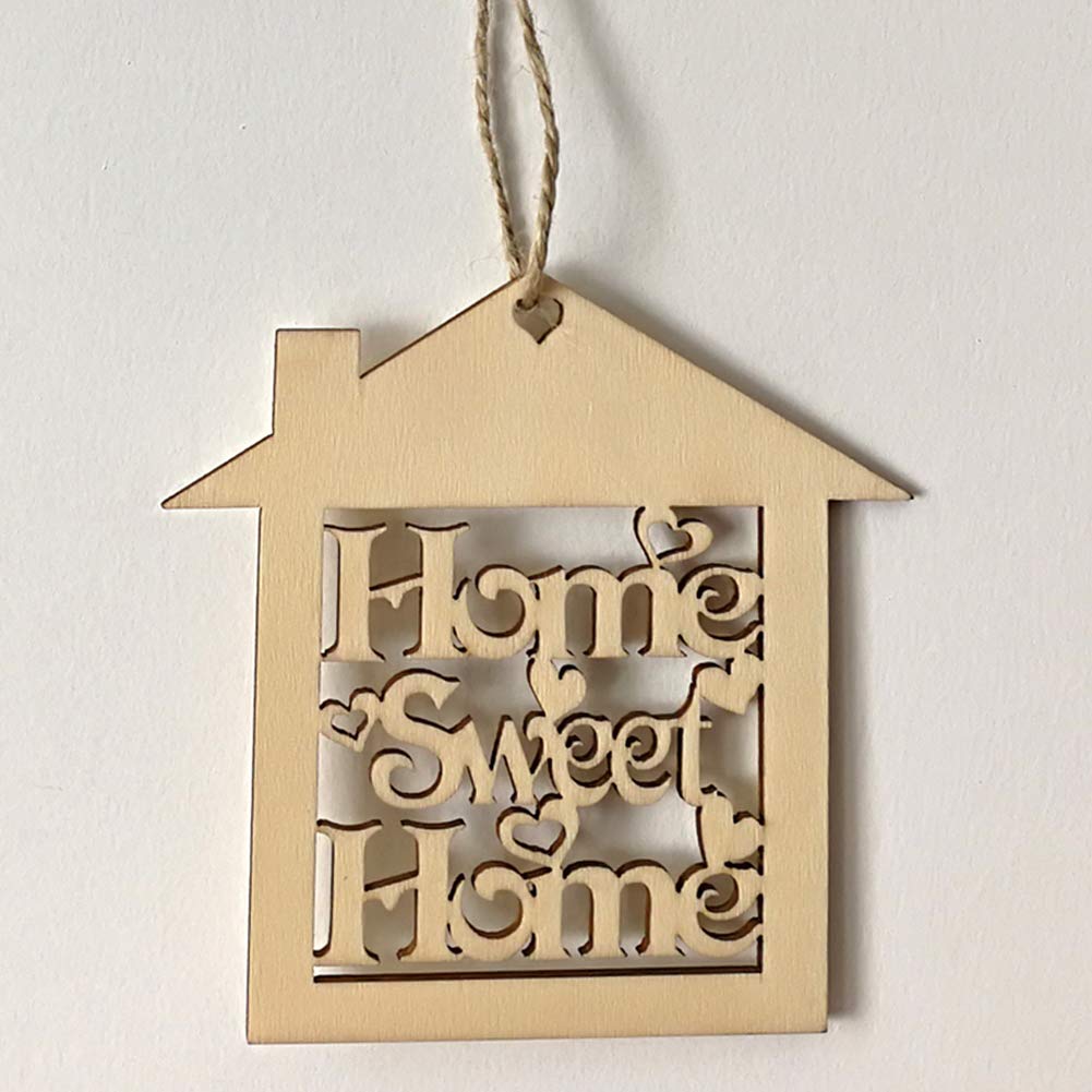 10Pcs Wooden Sweet Mini Home Hollow House Wall Hanging Decor - Rustic Farmhouse Wall Art for Living Room, Bedroom, Nursery & Office Decoration
