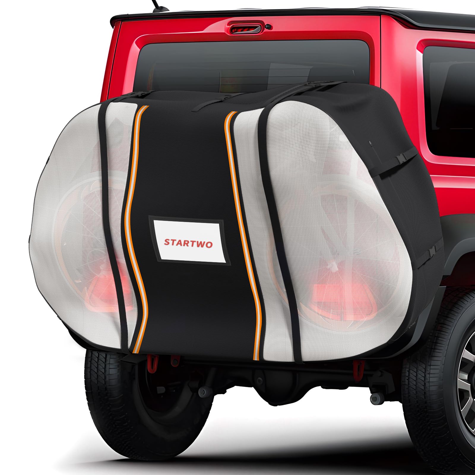 STARTWO Heavy Duty Waterproof Bike Cover for Transport on Rack - Windproof Bicycle Cover Fits 1-2 Bikes with Reflective Strips - Outdoor Storage & Travel Protection for Road Trips, Camping & Cycling Adventures