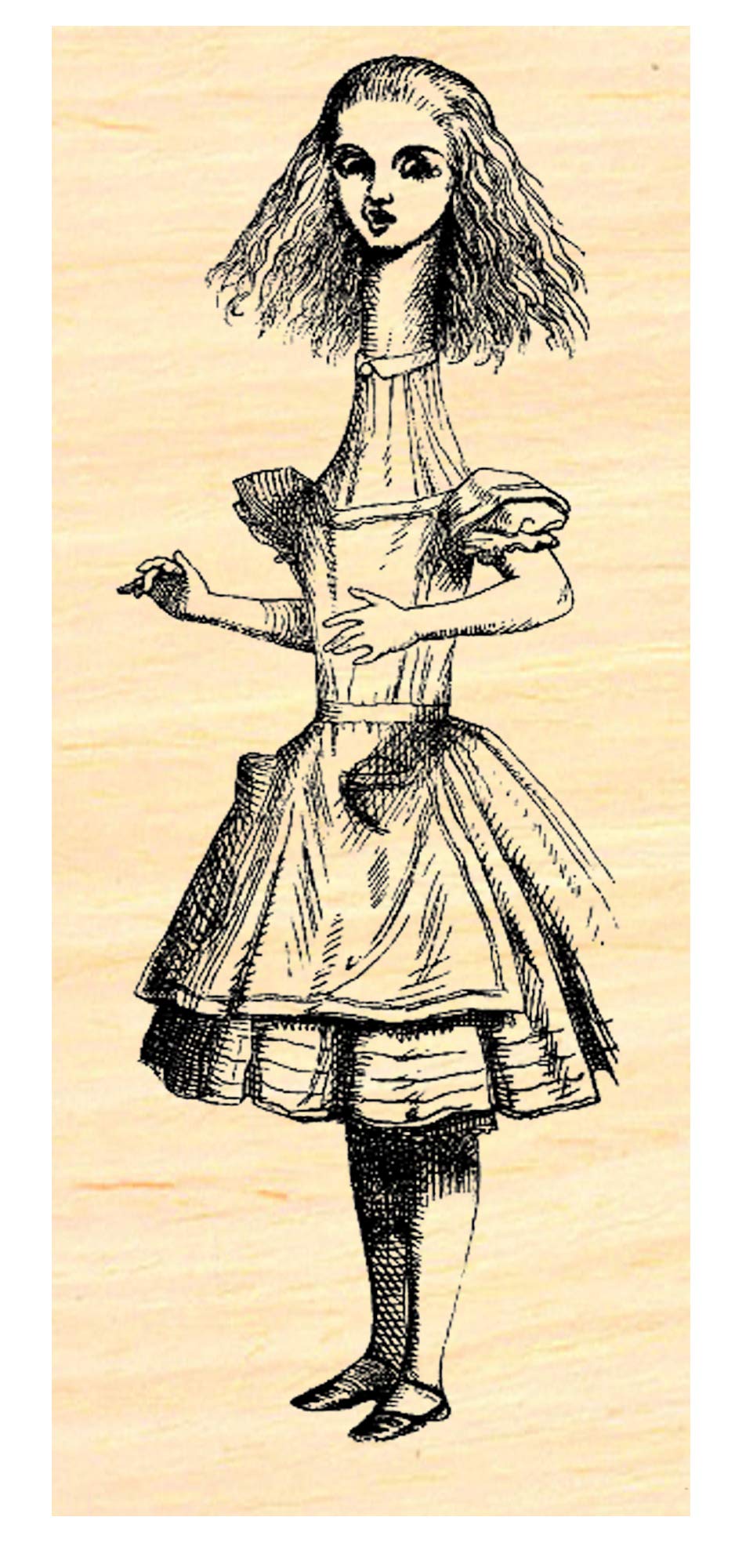 Alice in Wonderland Tall Rubber Stamp P50 - Vintage Style Craft Stamp for Scrapbooking, Card Making & DIY Projects