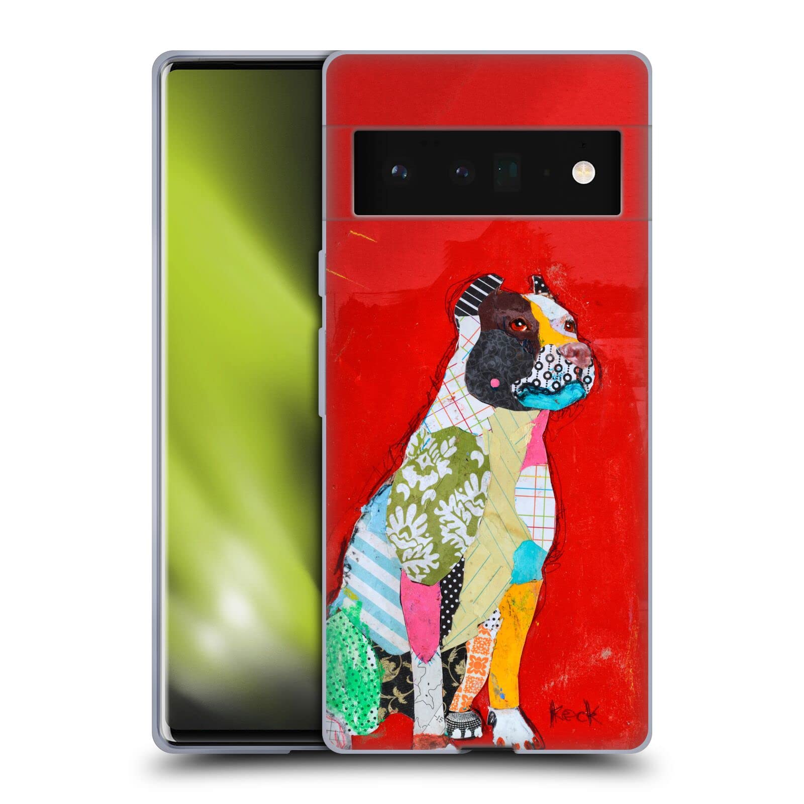 Michel Keck Pitbull Dogs Case for Google Pixel 6 Pro - Durable Soft Gel Cover for Dog Lovers