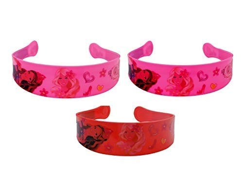 Inaaya 3-Pack Cartoon Printed Hair Bands for Girls - Soft Stretch Wide Headbands for School, Sports & Daily Use - Cute Hair Accessories for Kids & Teens