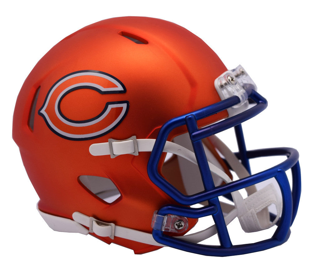 Chicago Bears Blaze Speed Mini Helmet - Officially Licensed NFL Collectible - Perfect for Fans, Display, and Gifts - Great for Game Day Decor, Sports Memorabilia Collections, and Man Cave Displays