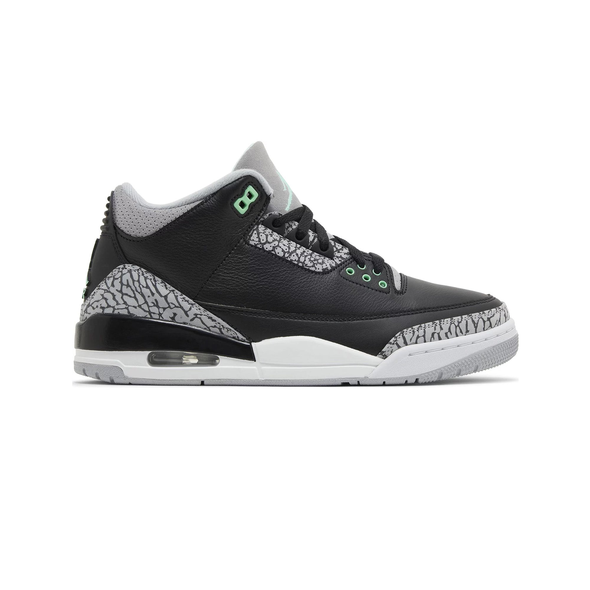 Air Jordan 3 Retro 'Green Glow' Sneakers (2024) - Men's Basketball Shoes for Casual Wear & Street Style