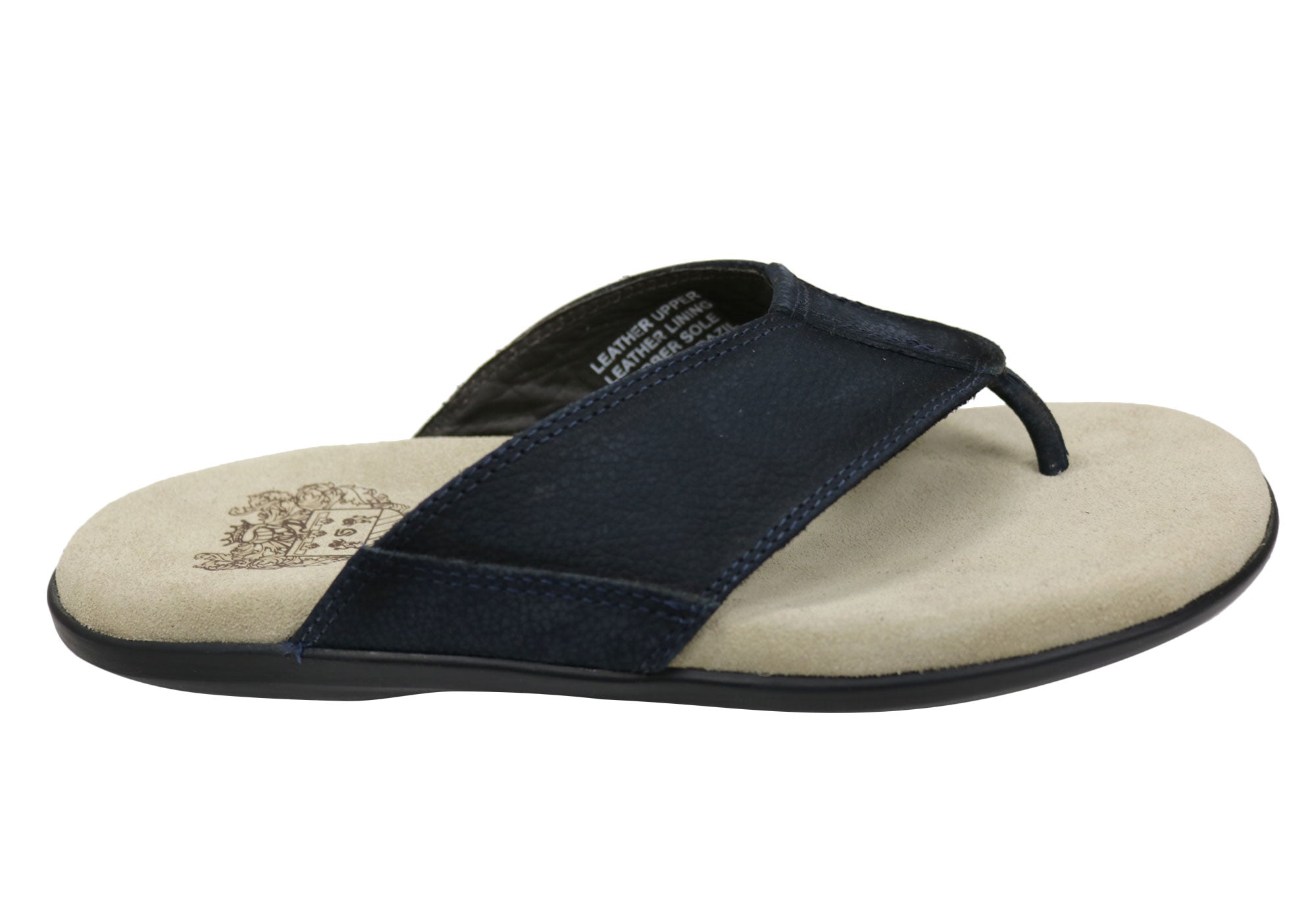 Savelli Laguna Men's Comfortable Leather Flip Flops Sandals - Handmade in Brazil - Perfect for Beach, Pool, and Casual Summer Wear