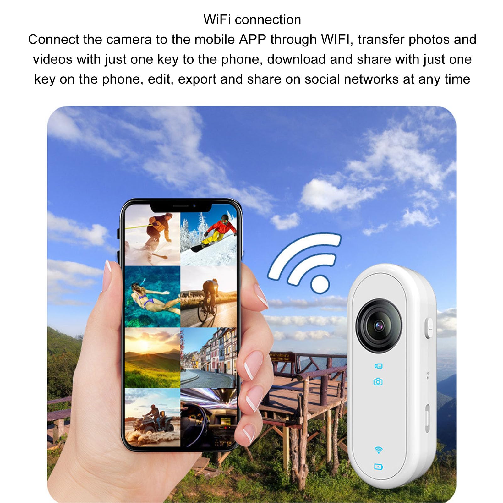 4K Action Camera with 90° Wide Angle Lens - 1080P HD Sports Camera, Waterproof Wearable Body Camera with EIS Stabilization for Vlogging, Cycling, Skiing & Outdoor Adventures