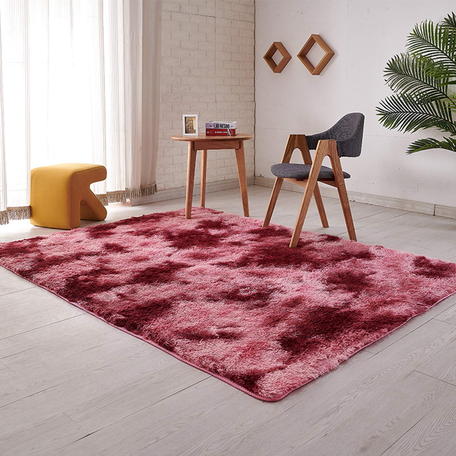 Ultra Soft Plush Bedroom Area Rug 3'9”x5'2” - High Pile Faux Fur Luxury Carpet for Living Room, Kids Room & Nursery - Shaggy Furry Rug for Girls & Boys - Perfect for Bedside, Home Decor & Cozy Floor Comfort