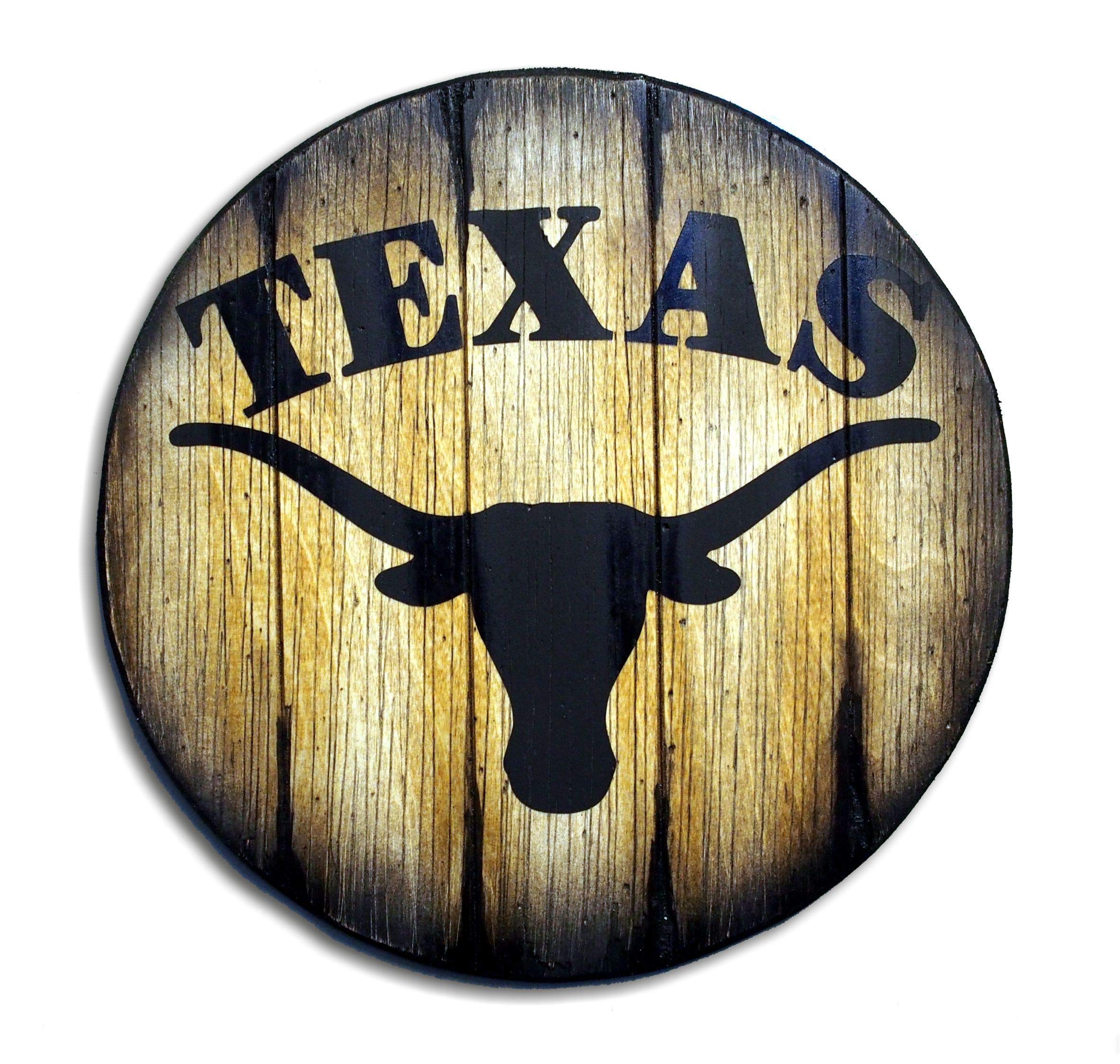 Personalized Texas Wall Sign - Rustic Whiskey Barrel Inspired Decor for Man Cave & Home Bar - Perfect for Western Themed Rooms & Cowboy Gifts