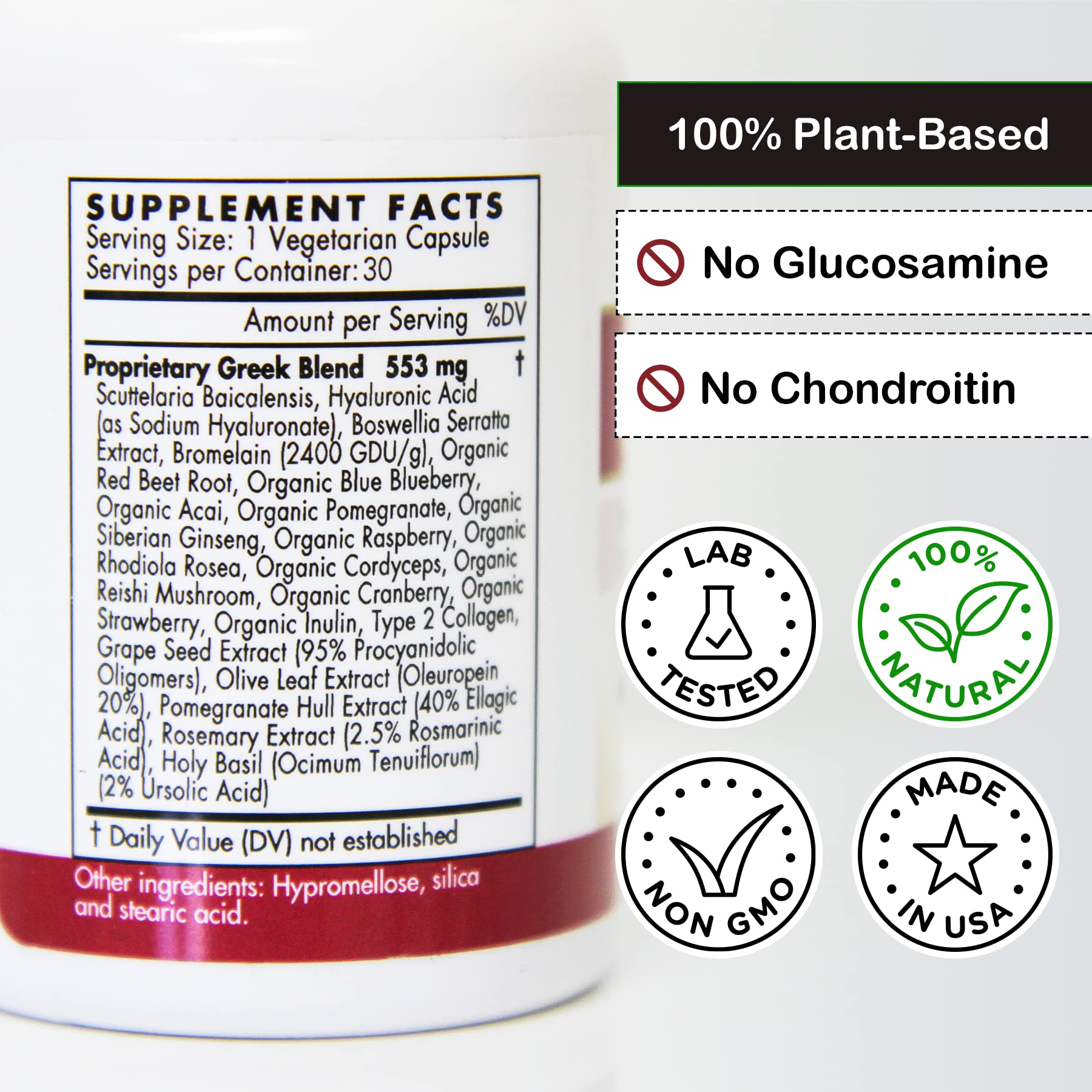 Natural Joint Advanced - Organic Plant-Based Joint Supplements for Flexibility & Mobility - Supports Active Lifestyle, Exercise & Daily Comfort