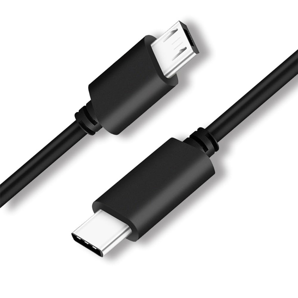 Premium CHXINGCHEN USB C to Micro USB Cable 50cm Fast Charging & Data Sync - Compatible with Samsung Galaxy, HTC, Huawei, Moto, LG, Nokia - Durable Nylon Braided Black Cable for Phones, Tablets, Power Banks & More