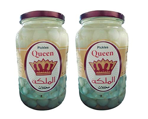 Egyptian Style Kosher Queen Pickled Onions - 2 Glass Jars (2LB/950g Each) - Authentic Middle Eastern Condiment for Salads, Sandwiches & Appetizers